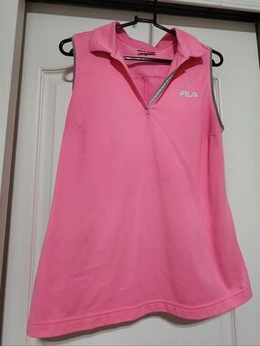 FILA Pink Sleeveless Polo Performance Tank